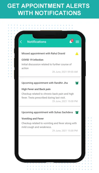 Get appointments alerts with notifications